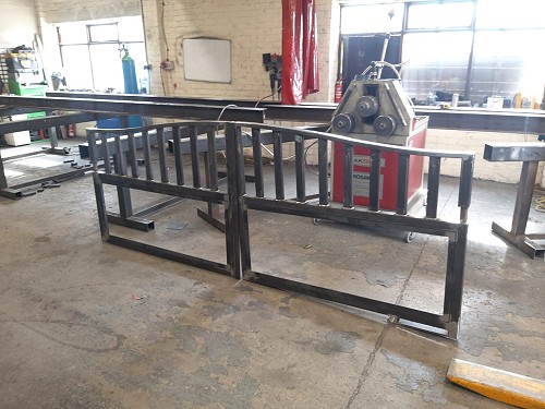 Steel gate in Leeds workshop