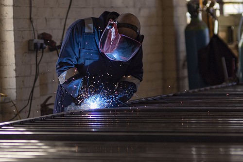 Welding Steel Gates close up