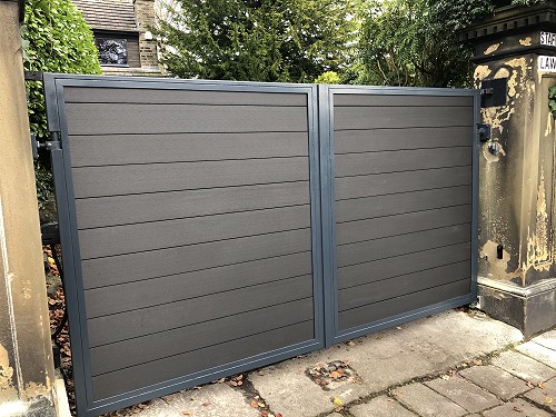 Composite Electric Gates Brown