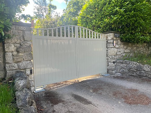 Aluminium Cladded Steel Electric Gates - Green